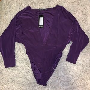 Nasty Gal Tops - Purple Nastygal Low-V Bodysuit Nasty Gal Tops - Purple Nastygal Low-V Bodysuit